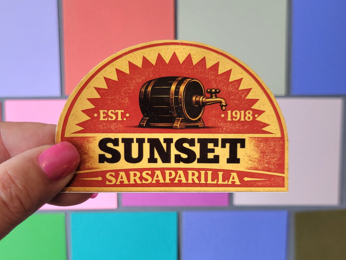 Sunset Sarsaparilla Label