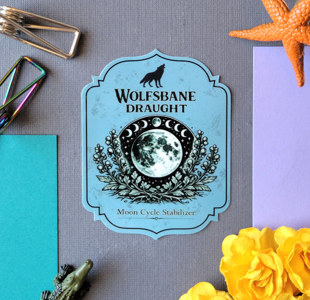 Wolfsbane Draught Potion Label - Moon Cycle Stabilizer