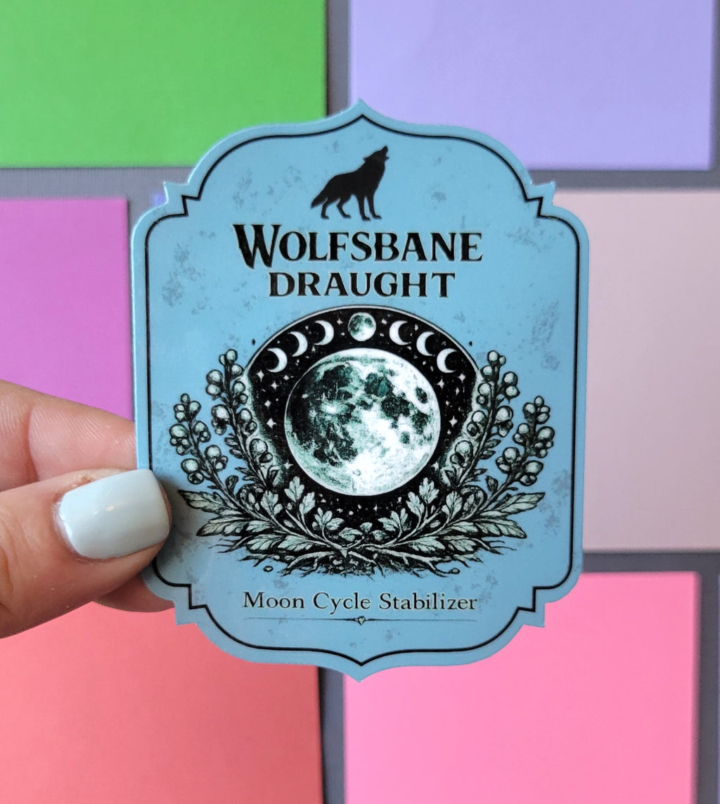 Wolfsbane Draught Potion Label - Moon Cycle Stabilizer