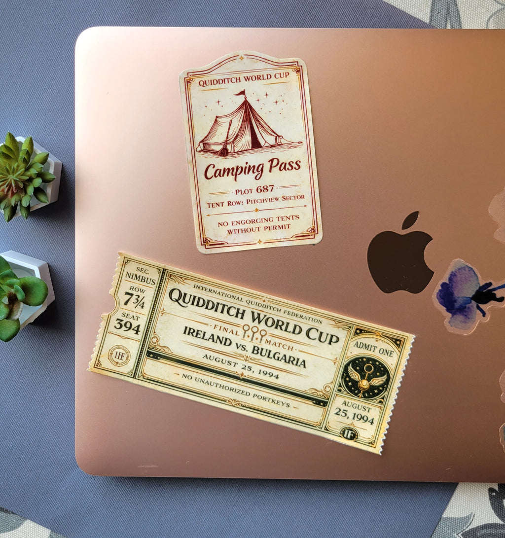 Quidditch World Cup Ticket & Camping Pass Sticker Set -  Prop Replica